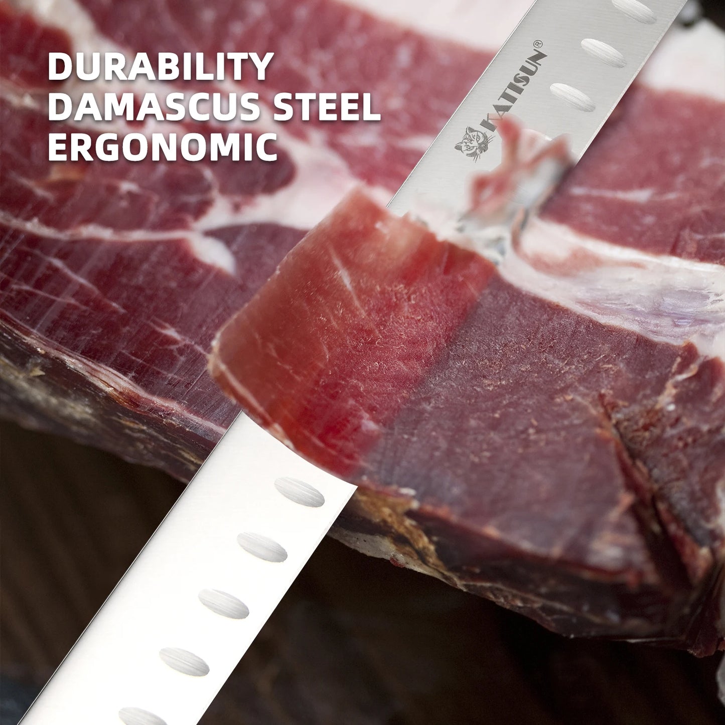 KATISUN Ham Slicing Knife Carbon Steel Ultra Sharp