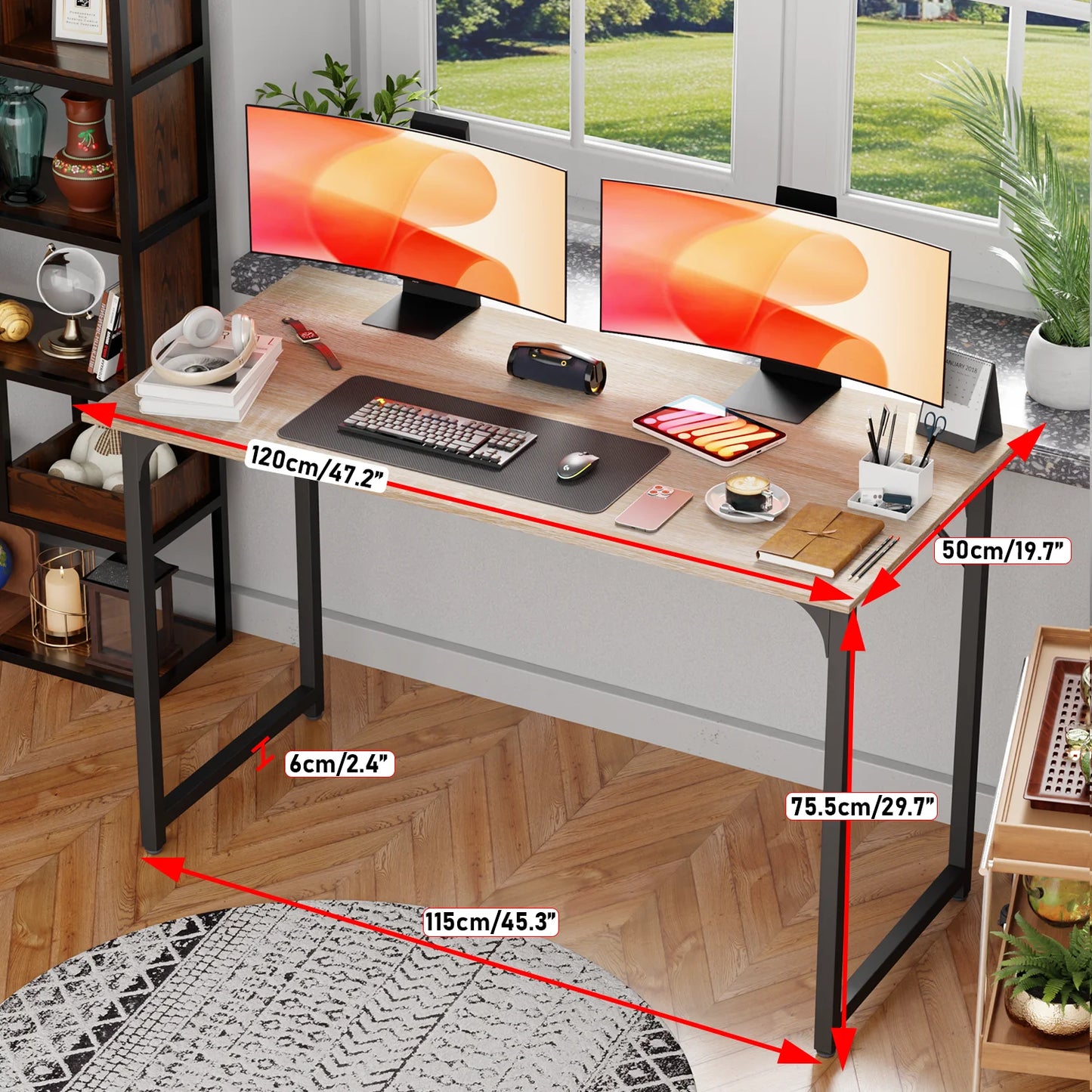 DOPINMING Ultramodern Computer Desk HomeOffice Study And Gaming System Workspace