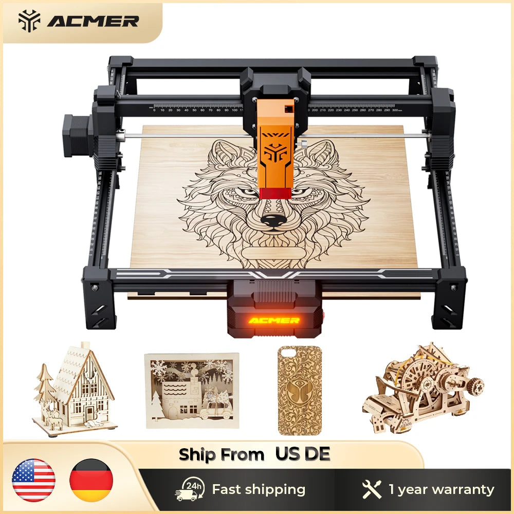ACMER S2 Laser Engraver Upgradeable DIY Cutting Machine For Wood Metal Engraving