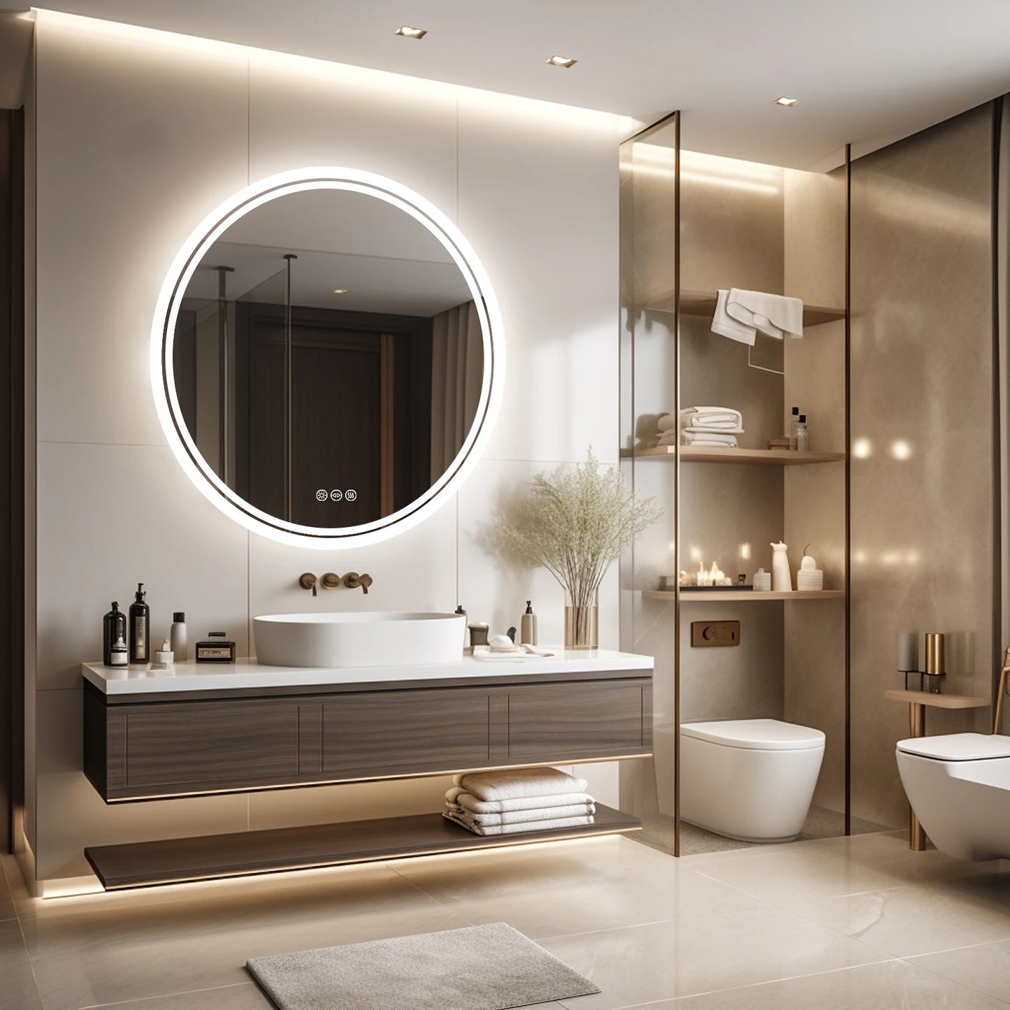 Wisfor Bathroom Mirror With LED Backlit Anti Fog Dimmable