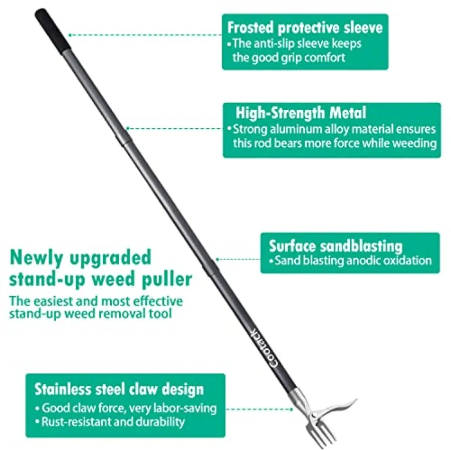 Stand Up Weed Puller With Long Handle For Back Saving Weeding In Beds Pathways And Between Plants Gardening Tool
