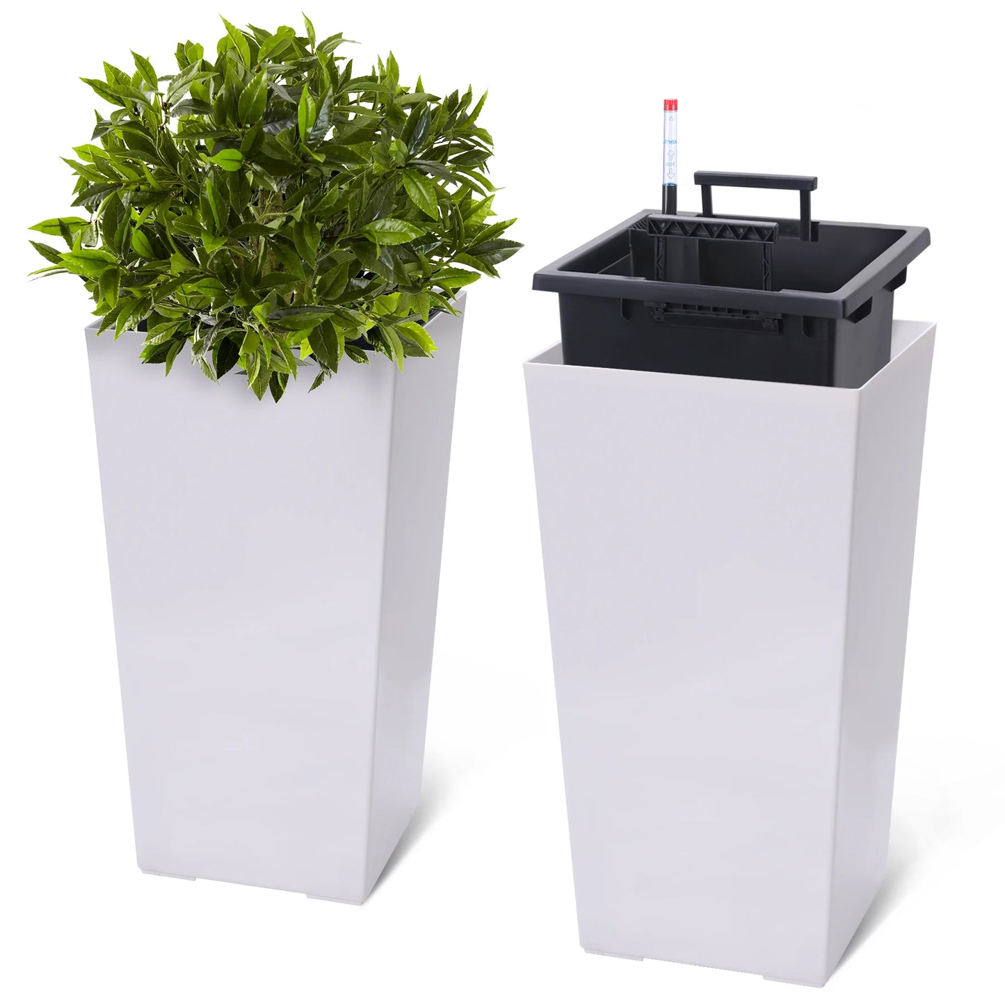 Outdoor Indoor Planter Pots With Drainage Holes And Auto Watering System For Consistent Moisture Control
