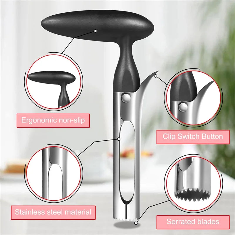 Stainless Steel Apple Core Remover And Pitter Tool For Apples And Pears, Quick Core And Pit Removal