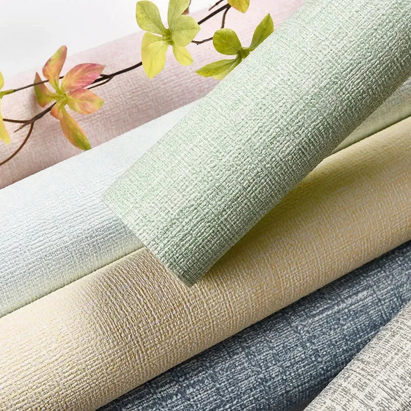 NONECN Linen 3D Foam Wallpaper Self Adhesive PVC Waterproof Wall Covering for Renovation