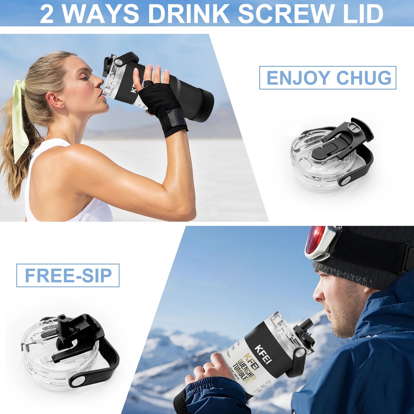 NONEDrinkware Double Wall Stainless Insulated Tumbler With Lid Straw