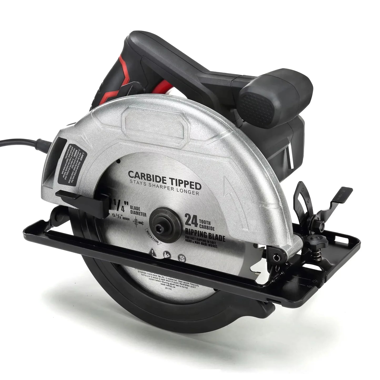 12 Amp Corded 7-1/4 inch Circular Saw with Steel Plate Shoe, Adjustable Bevel, Blade, New Condition