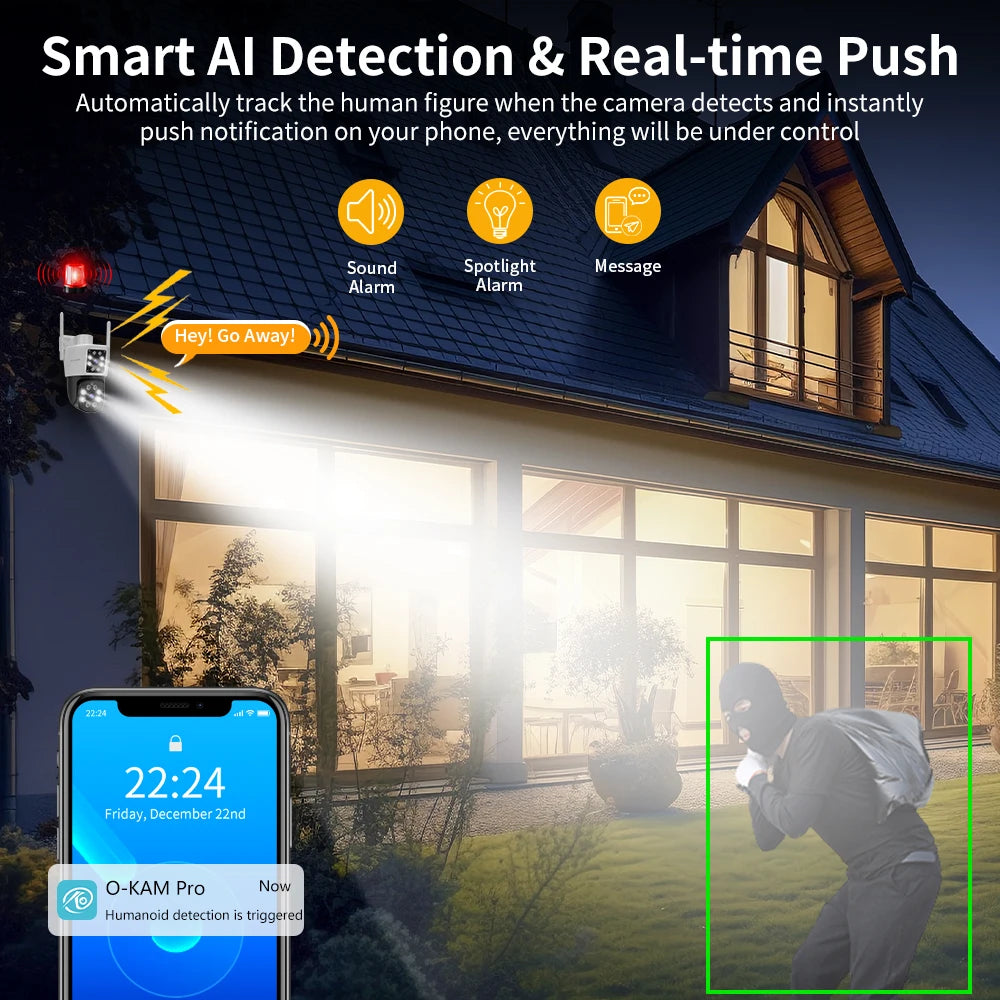 Vstarcam OutdoorWeatherproof Dual Lens Security Camera 1080P Starlight Night Vision