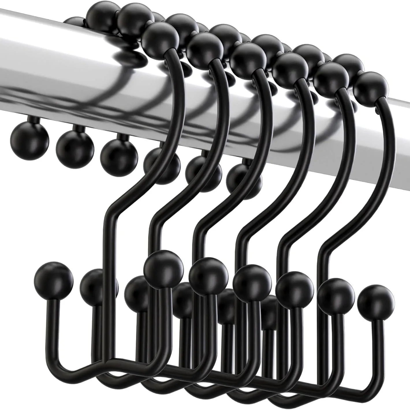 Decorative Stainless Steel Shower Curtain Hooks Moisture Resistant Durable Bathroom