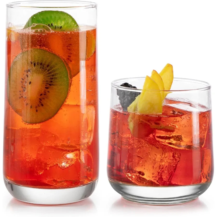 Ascent Tumbler And Rocks Glasses Set Versatile Glassware For Parties
