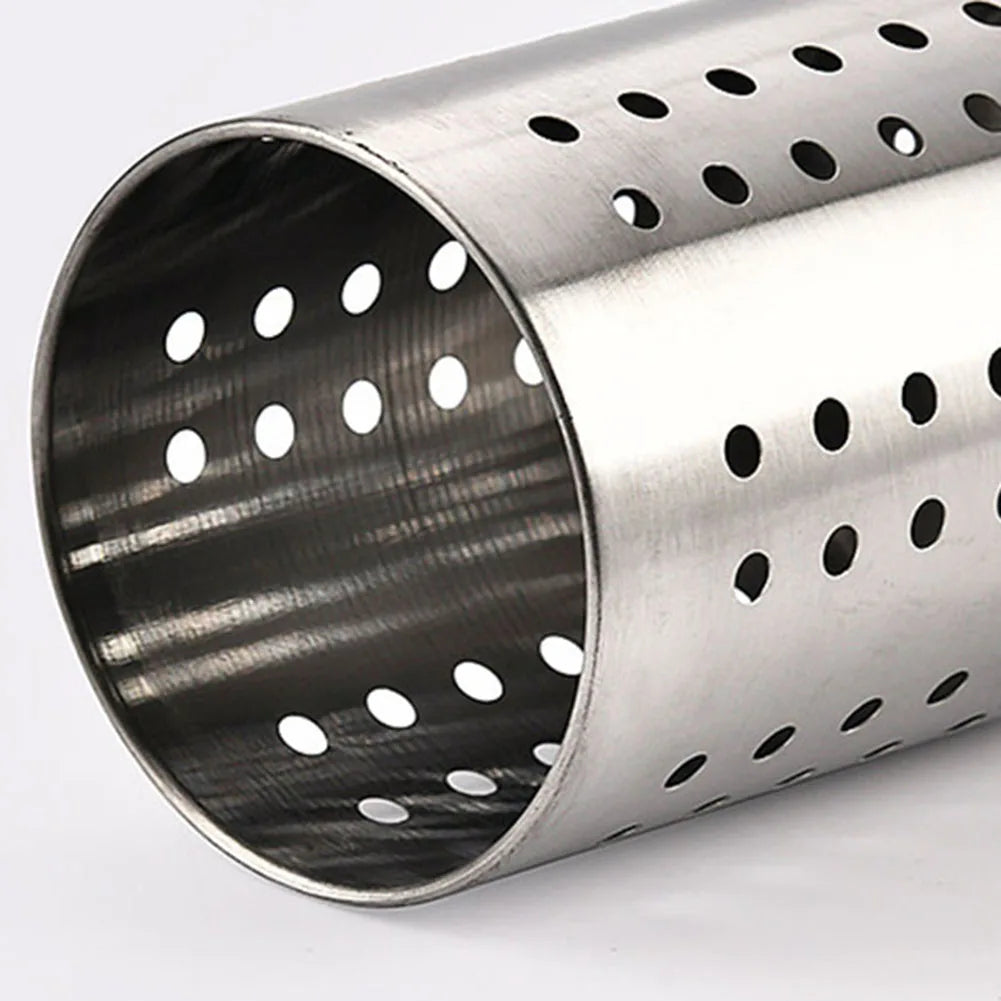 Stainless Steel Countertop Utensil Organizer Cutlery Holder With Drain Holes