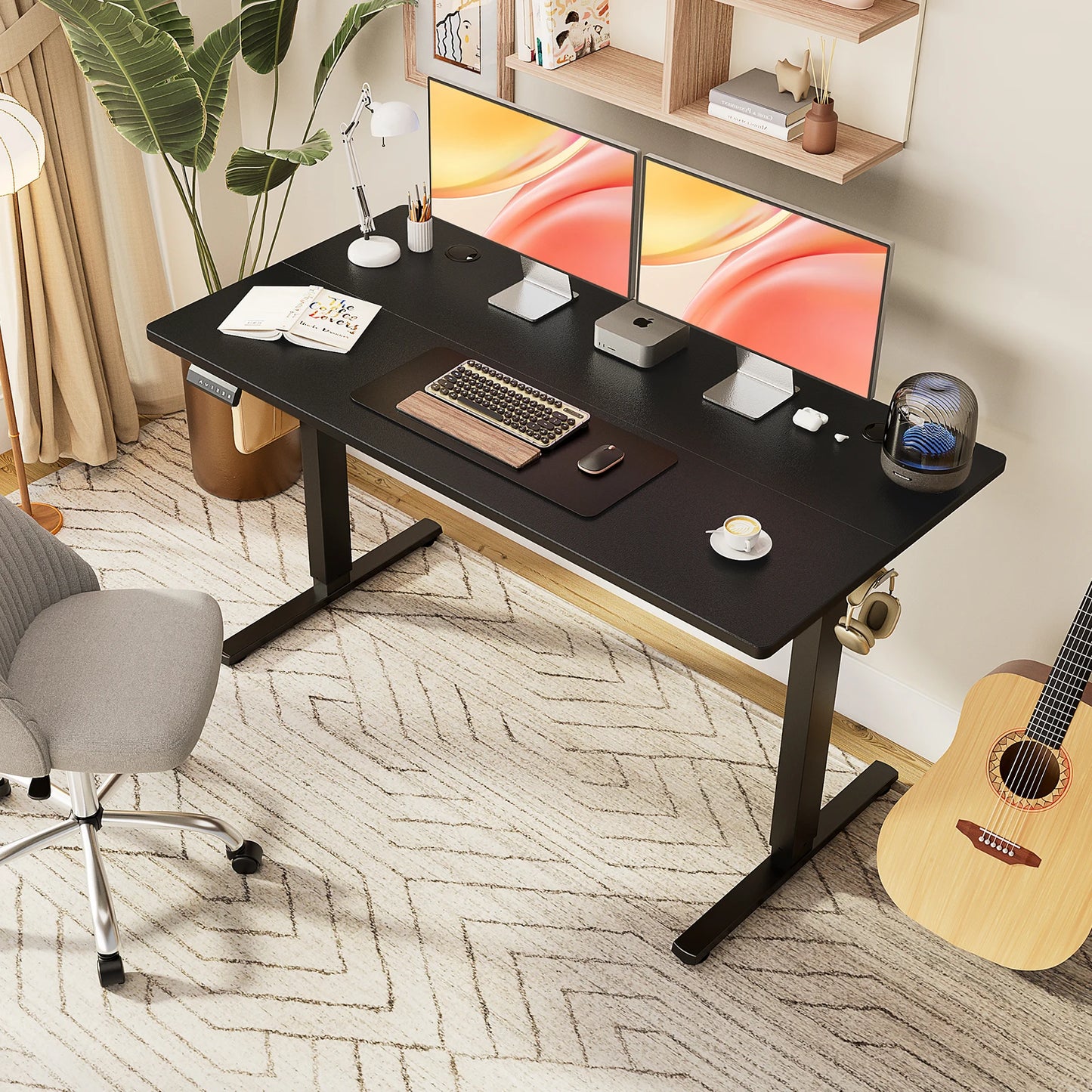 JHK Electric Standing Desk Height Adjustable Computer Workstation For Office
