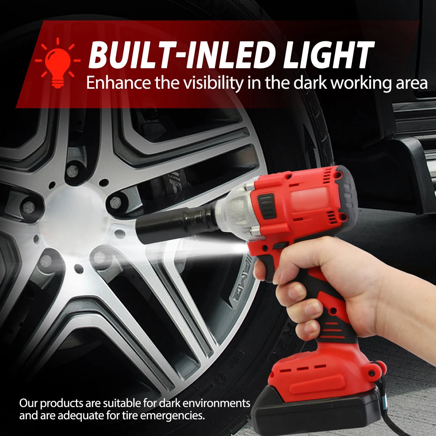 1000N.m (740ft-lbs) Cordless Impact Drill Wrench Brushless Electric High Torque Batteries 1500MAh 20V Fast Charger DIY Tool