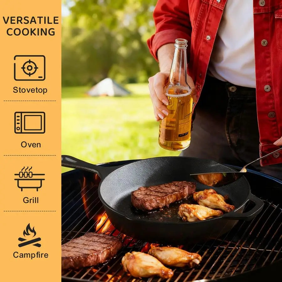 XMSJ Cast Iron Skillet Set Industrial-Grade Heavy-Duty Cookware Collection Premium