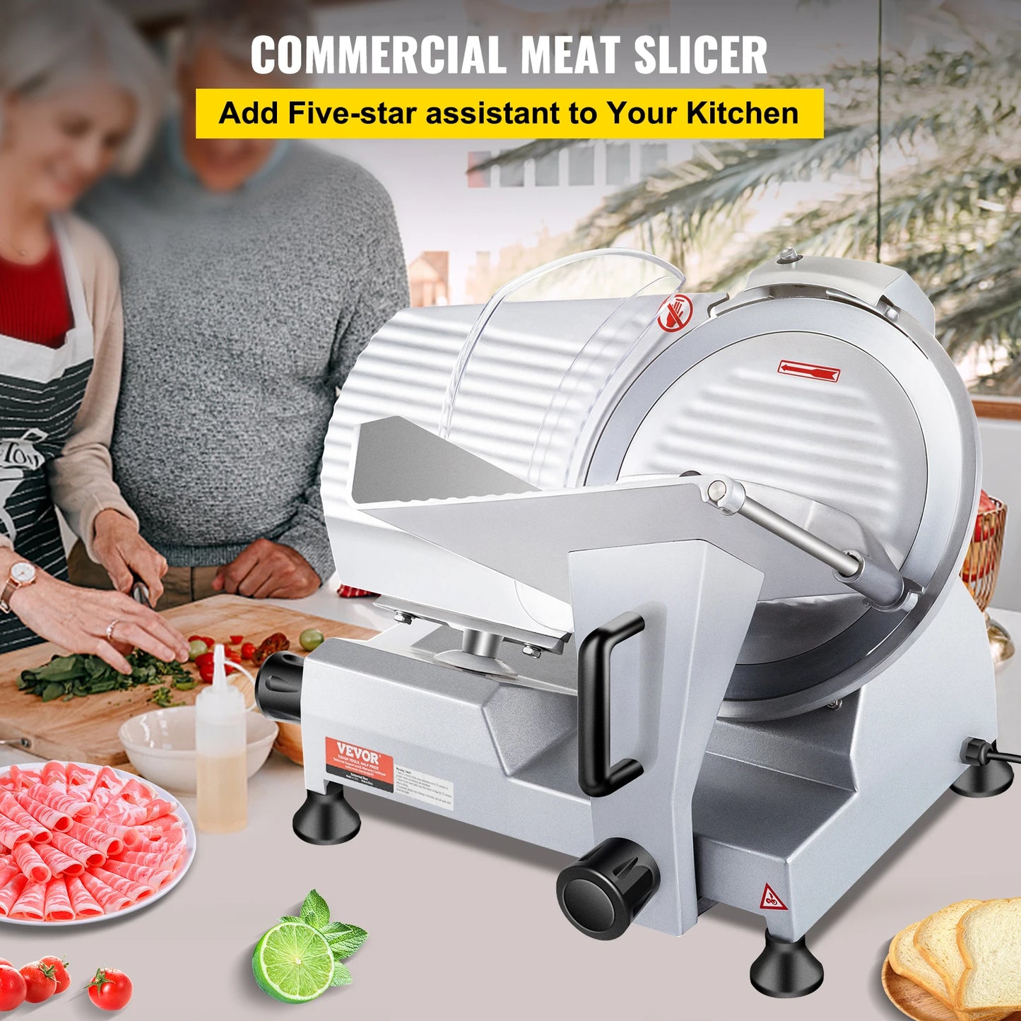 VEVOR 240W Commercial Meat Slicer Deli Food Slicer