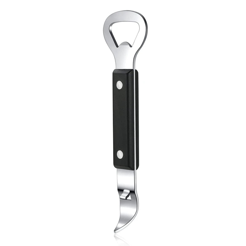 Manual Can Punch Bottle Opener Stainless Steel Dual Function Tool For Camping And Kitchen Travel