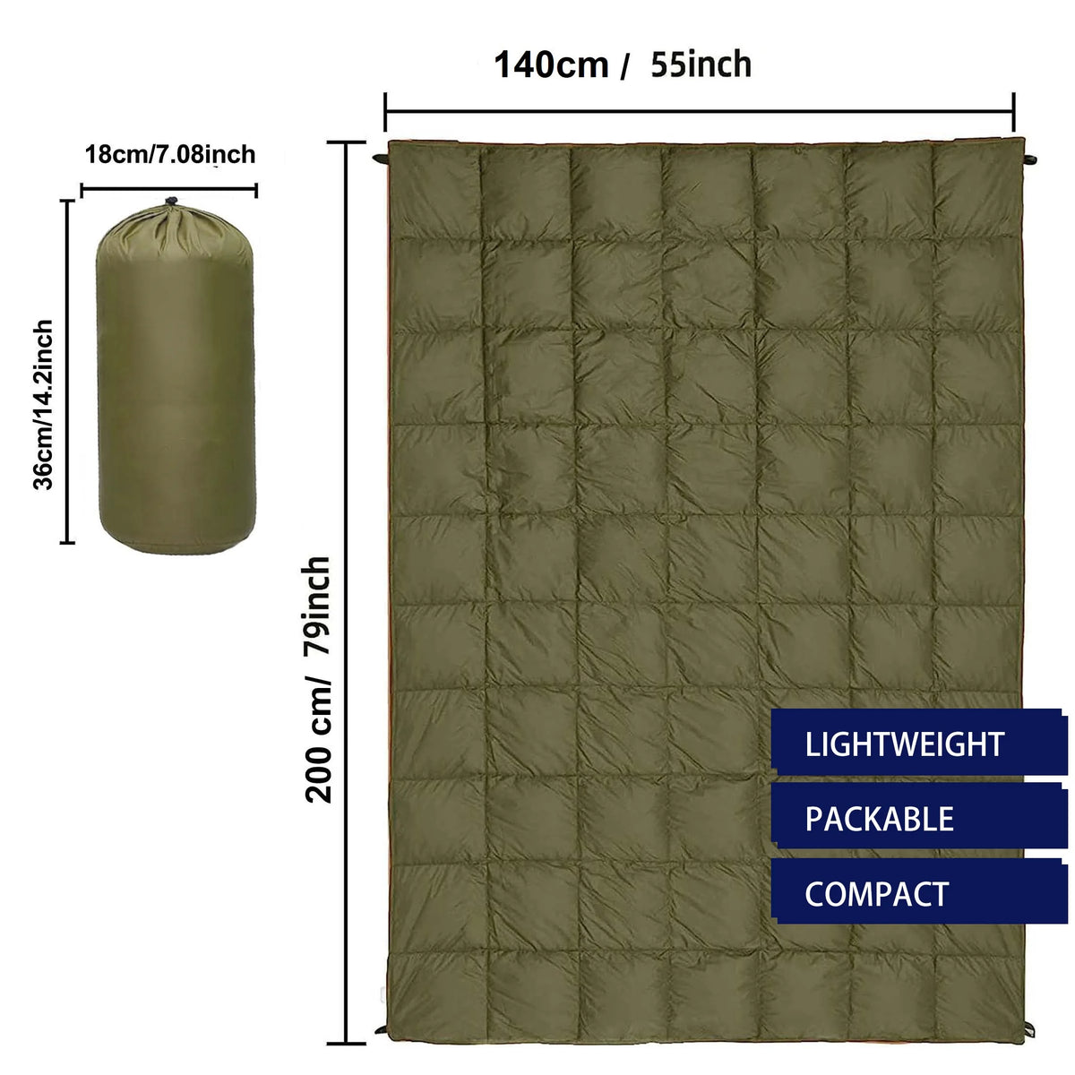 Lightweight Outdoor Puffy Camping Blanket for Hiking and Travel