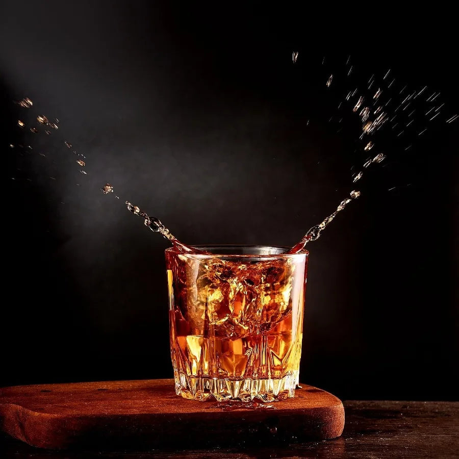 Lead-Free Crystal Whiskey Glasses Set Of 4 For Bourbon Cognac