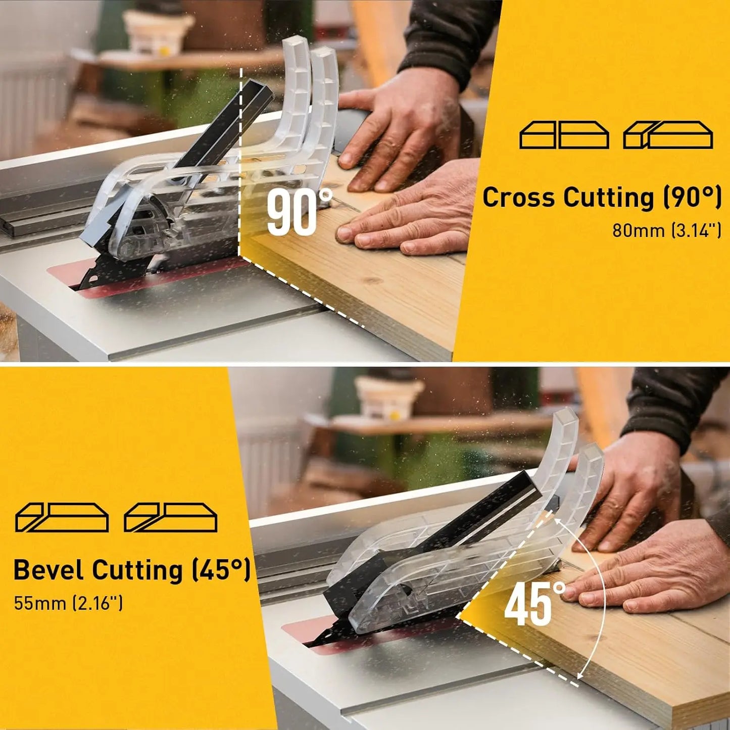 Marvtool Benchtop Table Saw 4600 RPM 36-Tooth Blade 0-45 Degree Cutting For Wood PVC Aluminum Metal DIY Workshop Machine