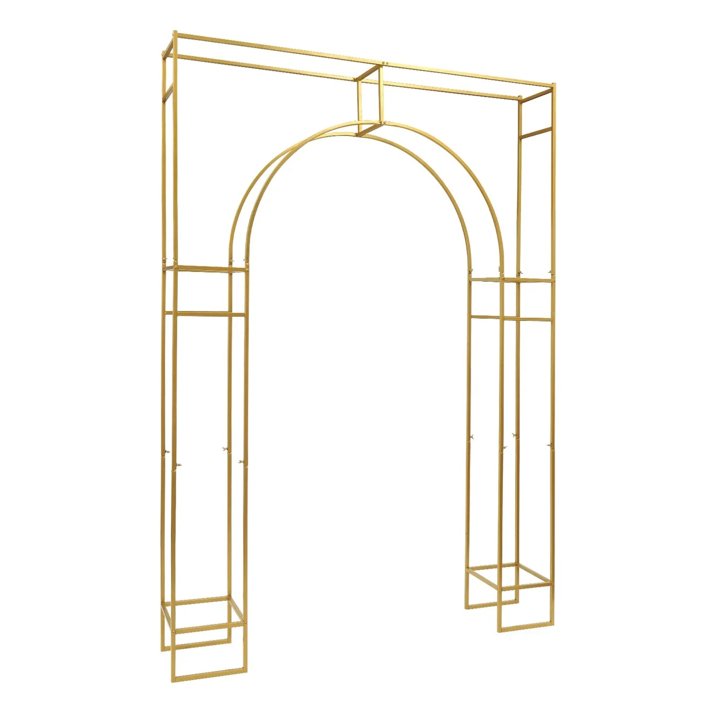 NONECN Gold Balloon Arch Stand For Wedding Ceremonies With Rust Resistant Carbon Steel Frame And Reinforced Crossbars