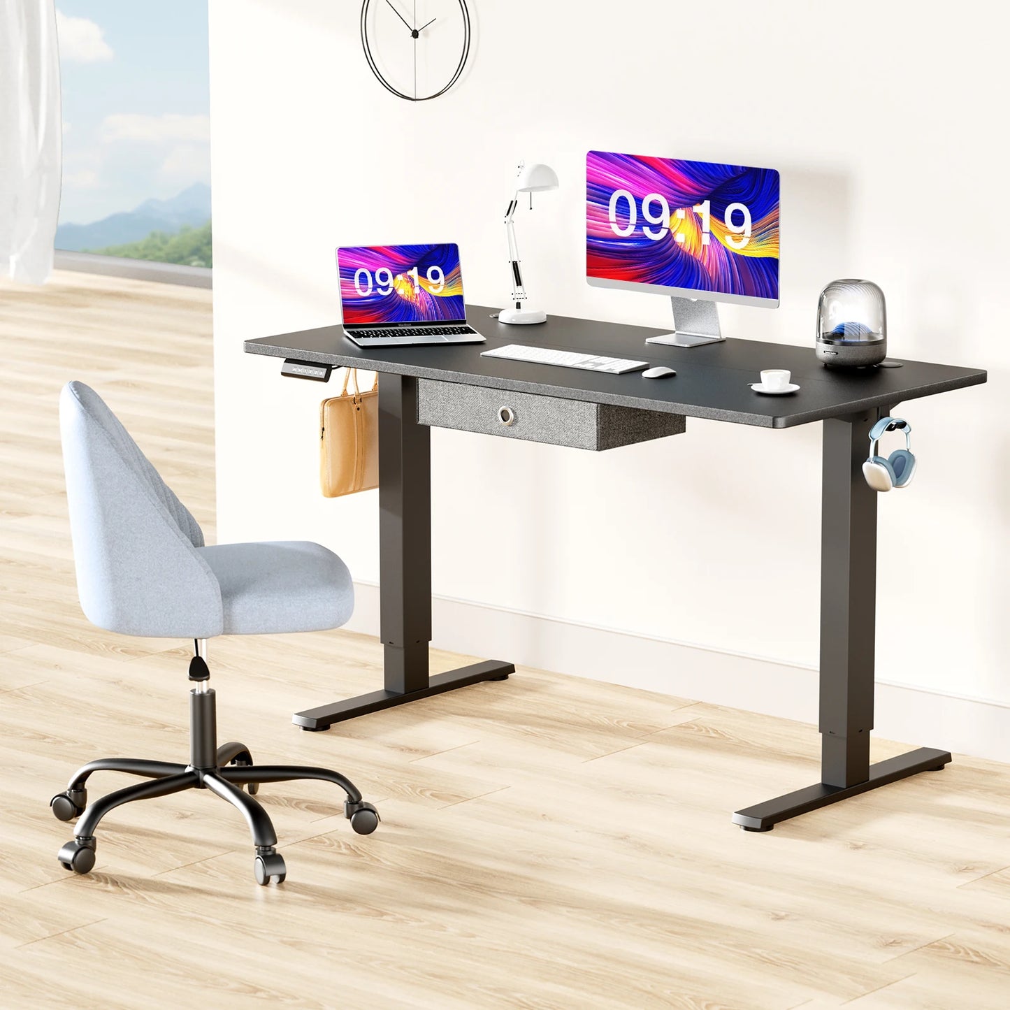 JHK Electric Standing Desk Height Adjustable Computer Workstation For Office