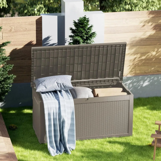 Lockable Resin Deck Box For Outdoor Storage Cushions All Weather UV Resistant Durable
