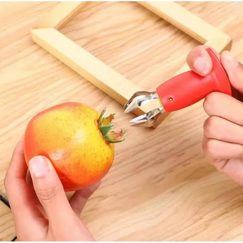 Stainless Steel Strawberry Huller And Fruit Corer Tool With Durable Abs Handle For Precise Hulls And Cores
