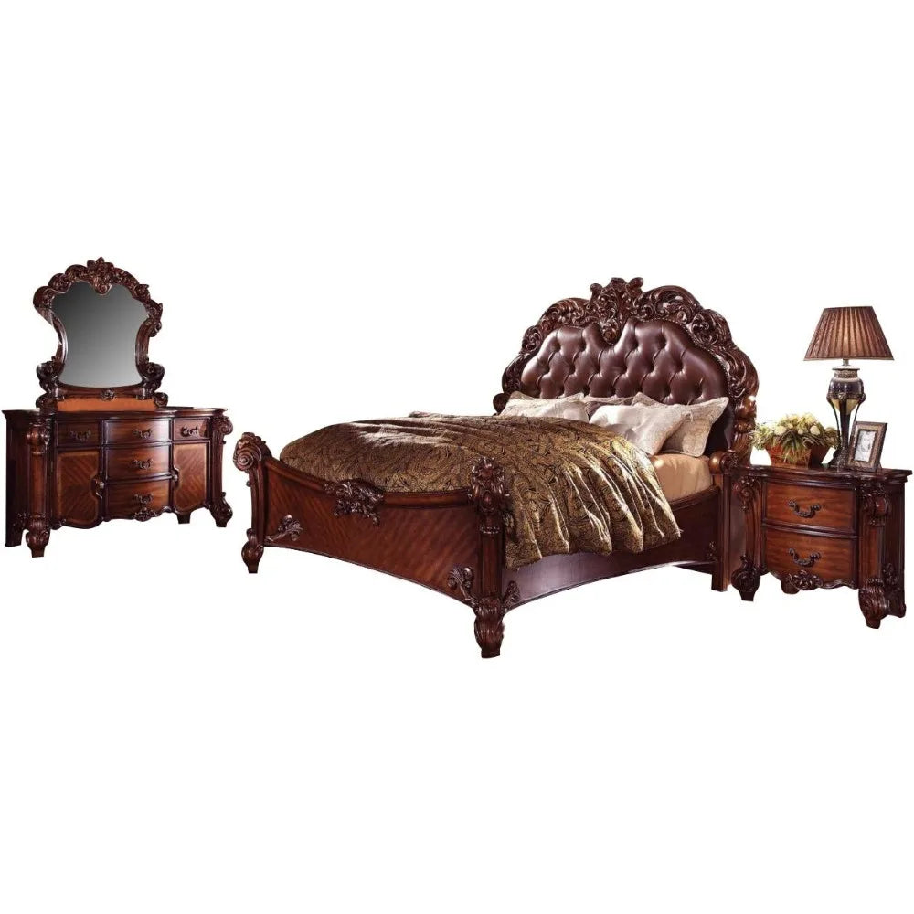 XMSJ Vendome Bedroom Set FourPiece NightstandDresserMirror Timeless Handcrafted Luxury Collection