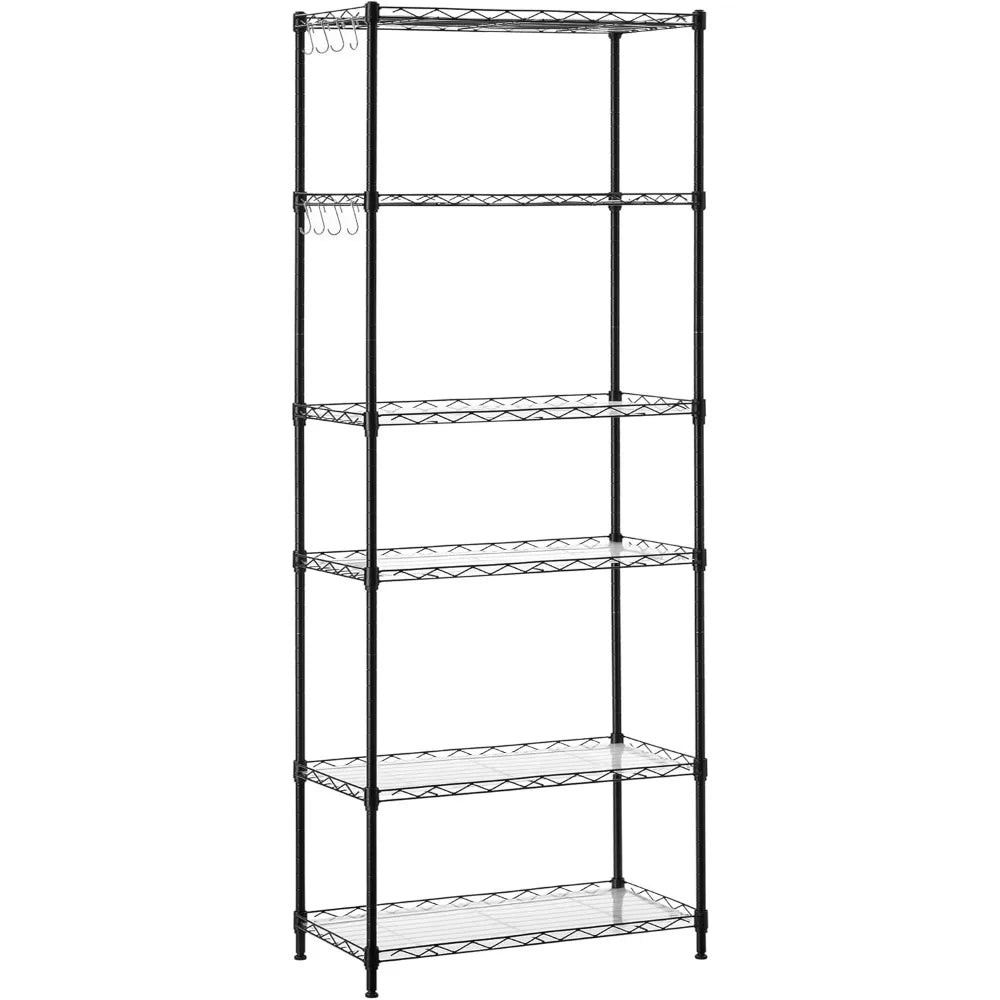 Six-Tier Wire Storage Shelves Unit With Adjustable Shelves