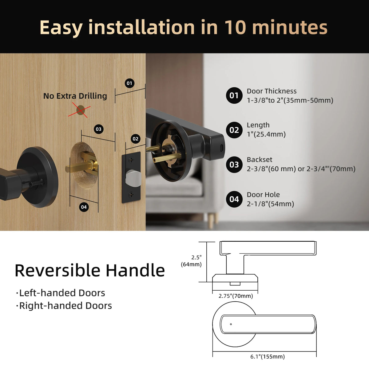Viladepot Smart Fingerprint Door Lock With App Control Keypad