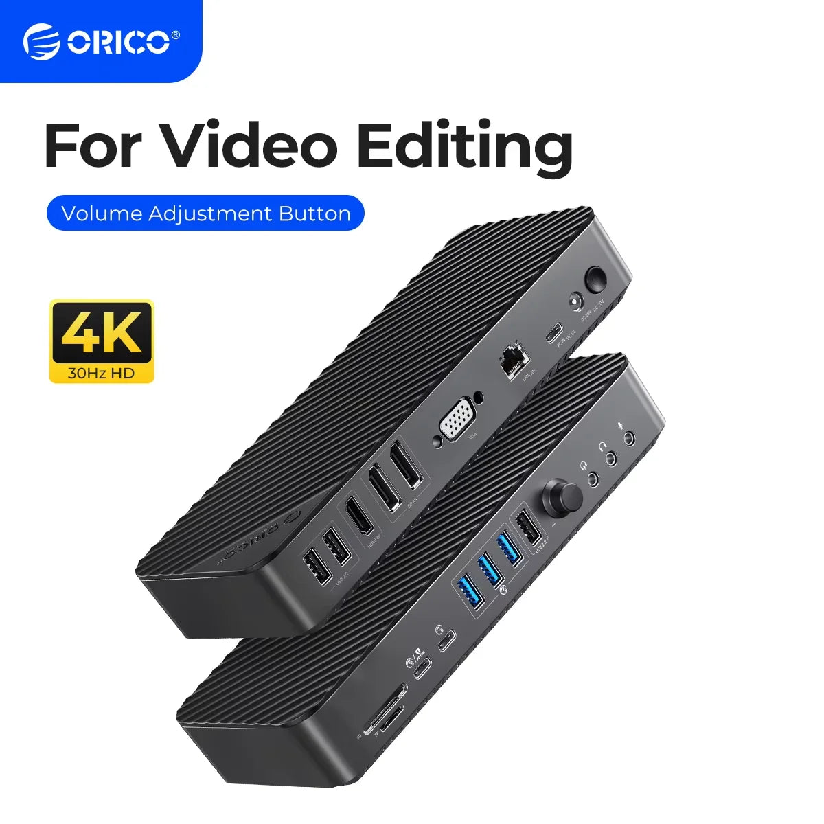 Orico 19 In 1 USB C Docking Station With 4K HDMI VGA Audio RJ45 PD Power Adapter