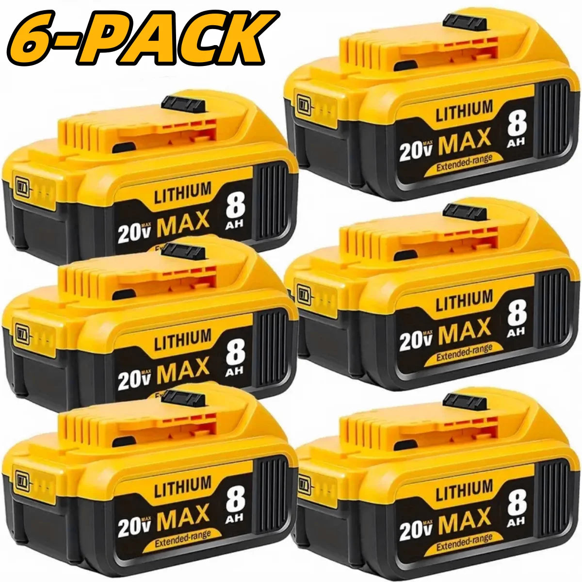 Blawhi 20V 8000mAh Li Ion Replacement Battery For Dewalt Tools Compatible With Cordless Equipment