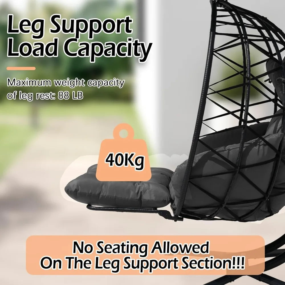 Double Egg Chair With Stand And Canopy