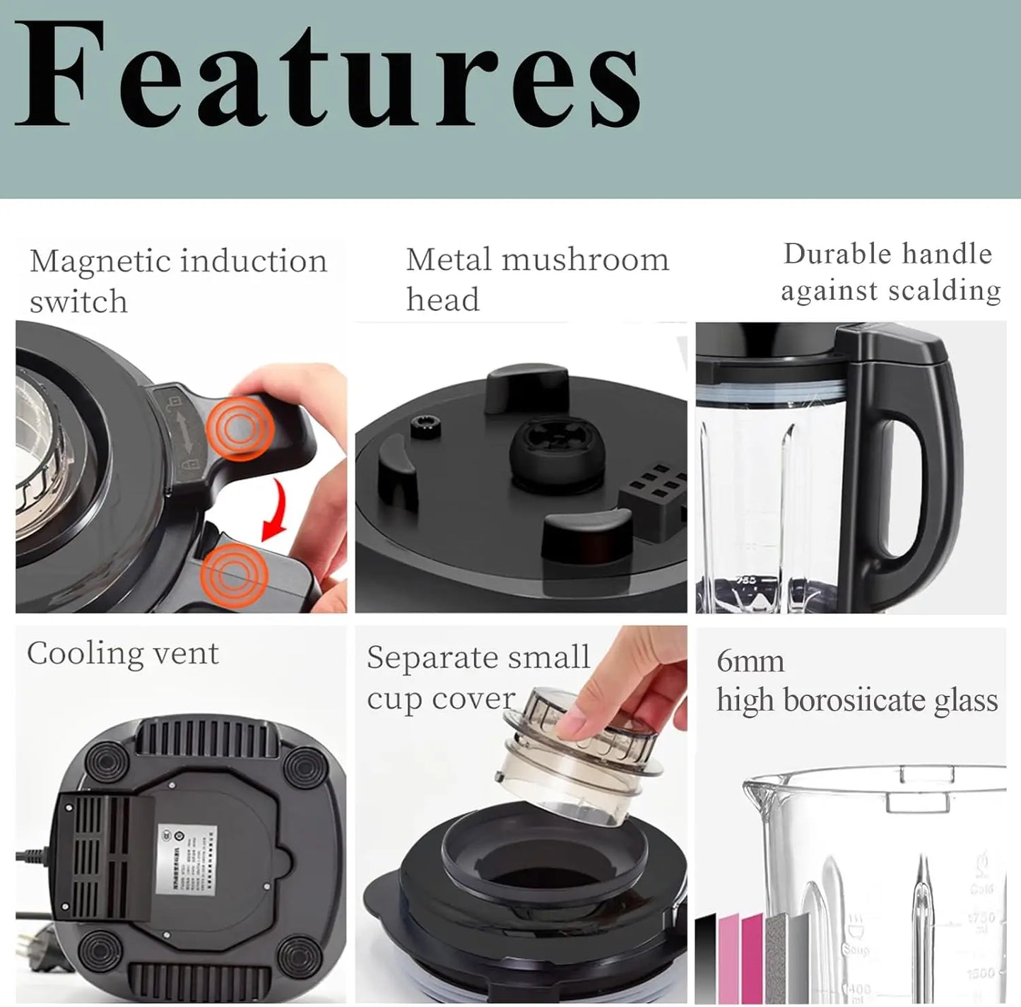 LIEI Countertop Blender and Hot Soup Maker With 9 Programs Self Cleaning