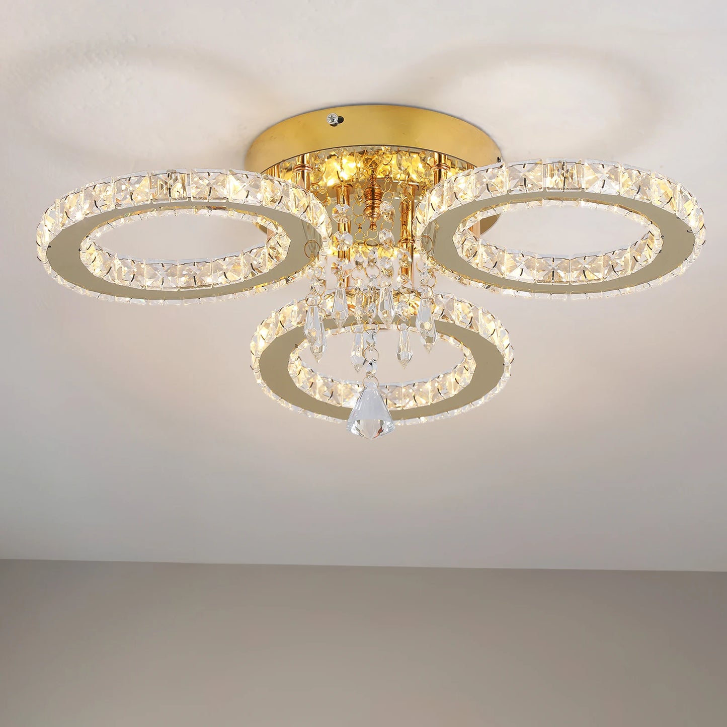 VETRULUS Crystal LED Ceiling Chandelier for Living Room