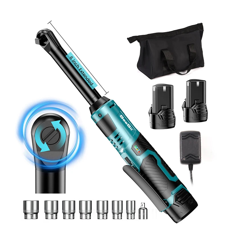 Seesii Cordless Ratchet Wrench 55Nm 12V Rechargeable