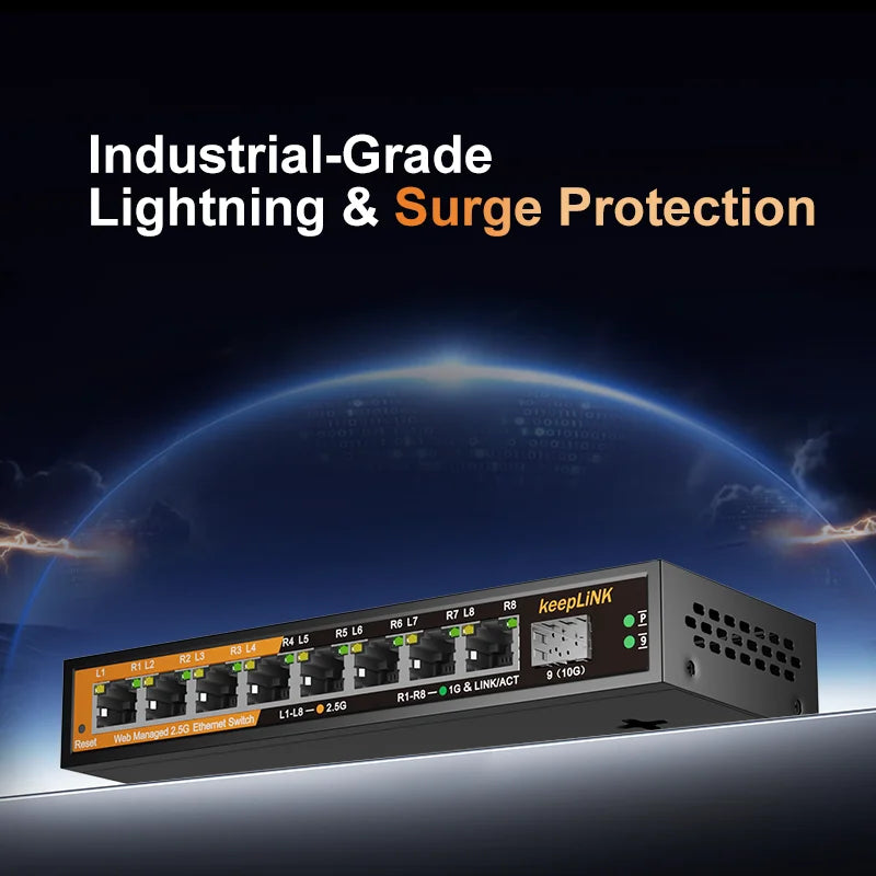 KeepLiNK KP9000 2.5G Managed Switch With Eight 2.5G RJ45 Ports And One 10G SFP Plus Uplink