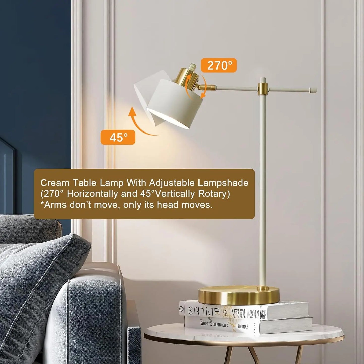 Industrial LED Desk Lamp With Adjustable Arm Bulbs Included Rotates 270 Degrees Tilts 45 Degrees