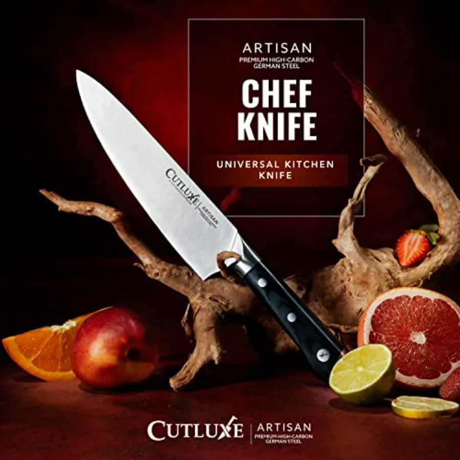 Chef Knife German High Carbon Steel Full Tang Handle Sheath Artisan Series