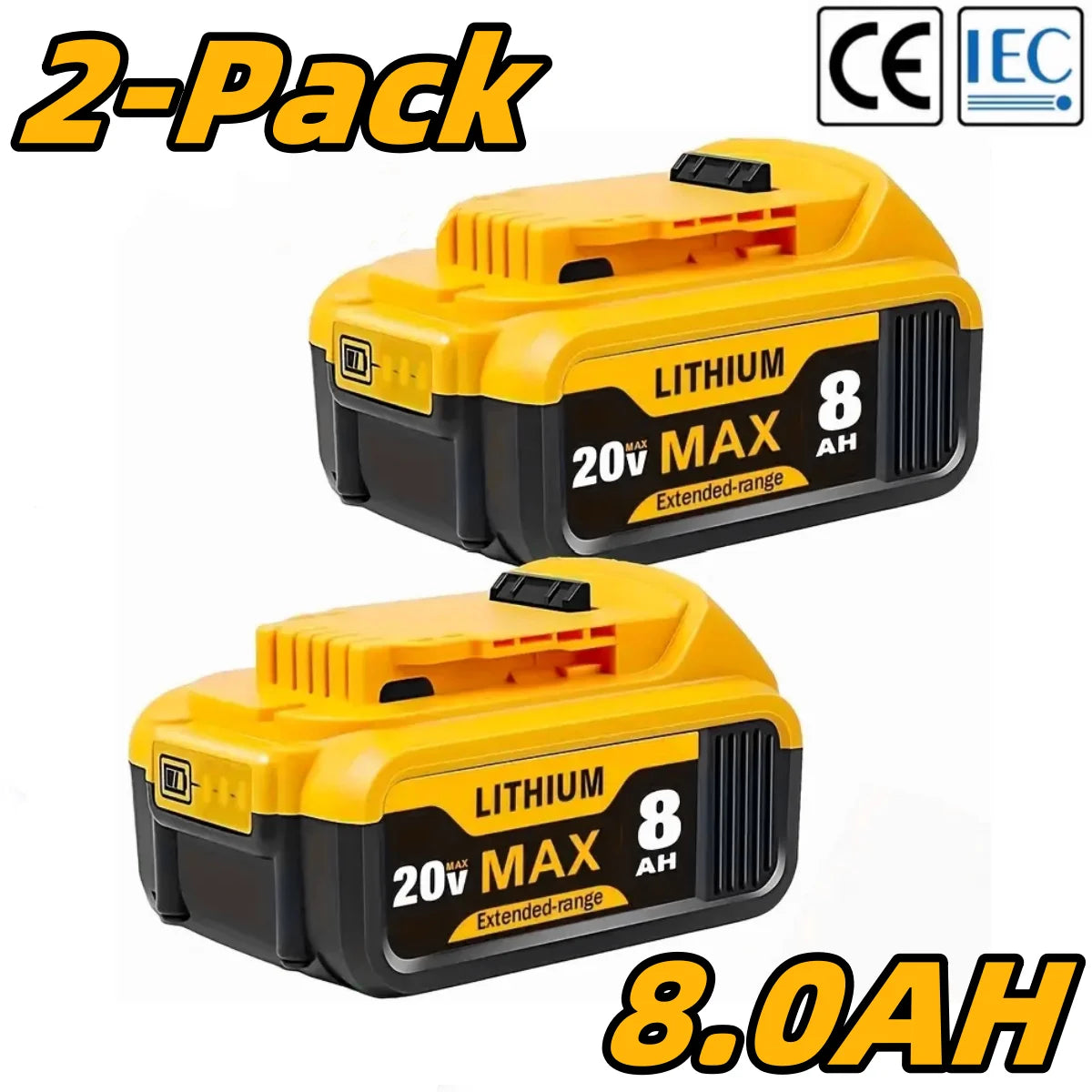 Blawhi 20V 8000mAh Li Ion Replacement Battery For Dewalt Tools Compatible With Cordless Equipment