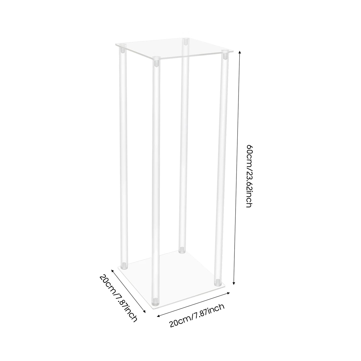 Clear Acrylic Flower Display Stand Set for Wedding Decor, 4.5mm Thick Durable Columns, 3kg Per Stand