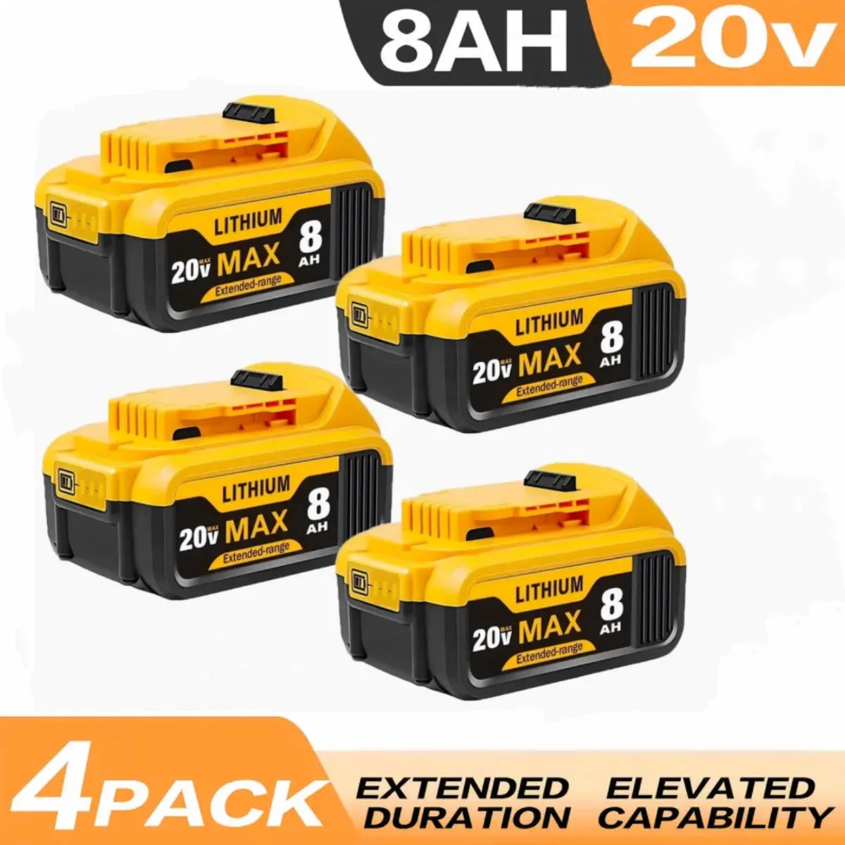 8.0Ah 20V Lithium Ion Replacement Battery For DCB Series