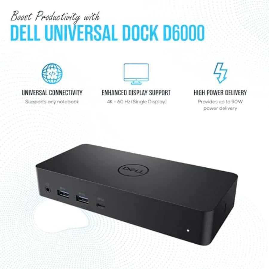 D6000 Docking Station for Dual Monitors with USB C Connectivity for Dual Display Setup and Enhanced Productivity