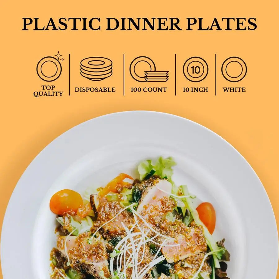 IndustrialStrength Premium BPA Free Disposable Plastic Dinner Plates For Parties