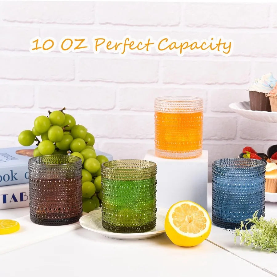 Hobnail Vintage Textured Cocktail Glasses Set of Six