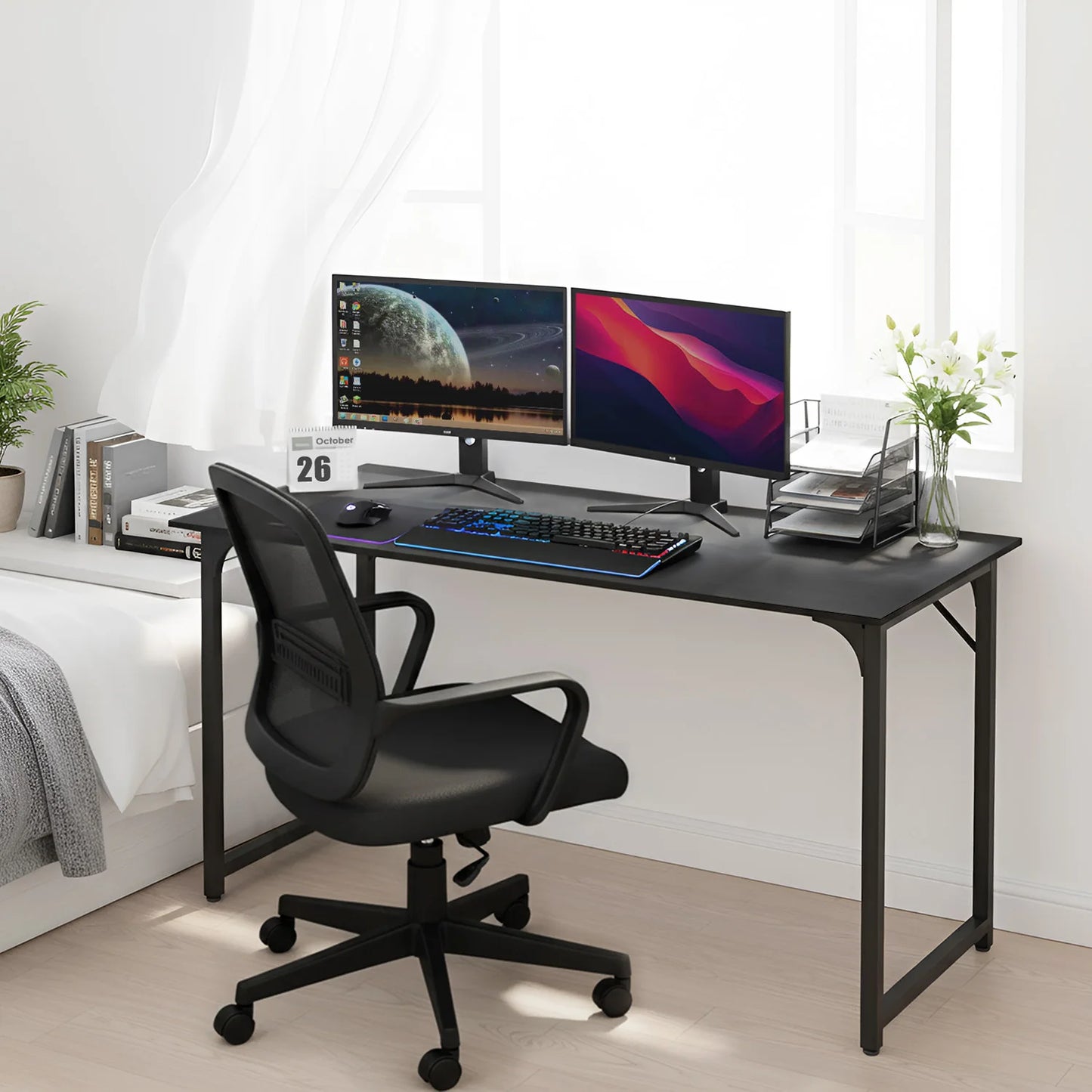 DOPINMING Ultramodern Computer Desk HomeOffice Study And Gaming System Workspace