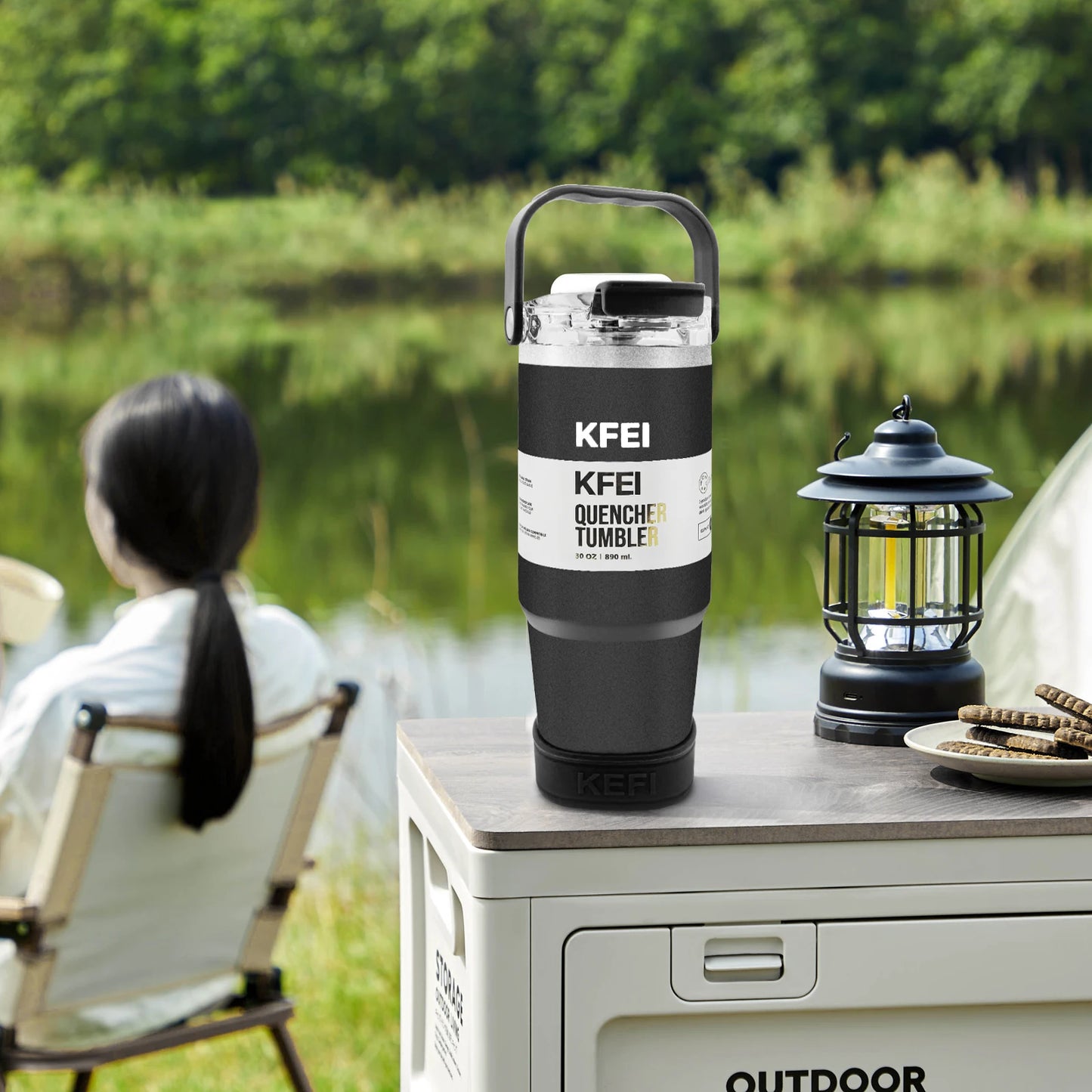 NONEDrinkware Double Wall Stainless Insulated Tumbler With Lid Straw
