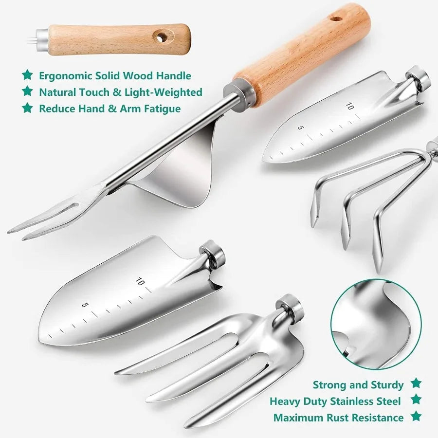 Heavy Duty Garden Tools Set In Organizer Bag SK5 Rustproof Pruning Digging Weeding Kit