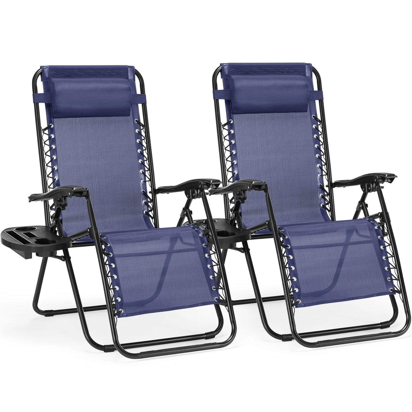 JHK Zero Gravity Portable Outdoor Recliner With Cup Holder And Foldable Design For Outdoor Use