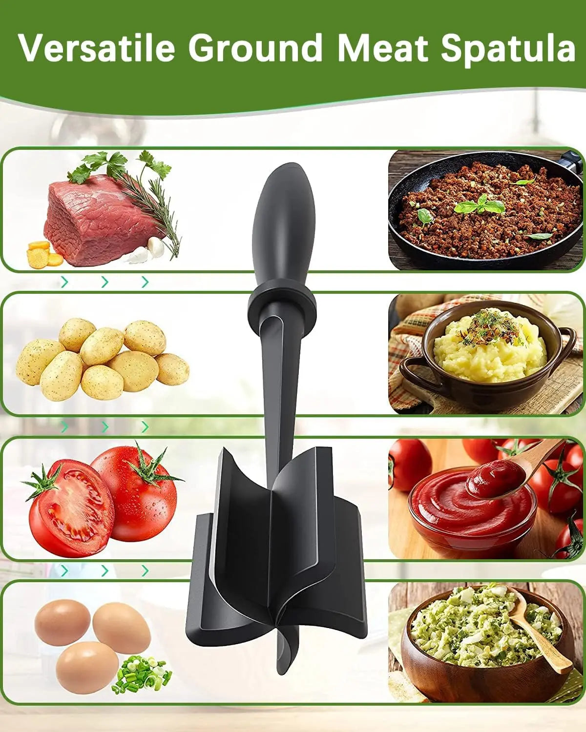 Upgrade Meat Chopper With Heat Resistant Nylon Blades Hamburger Smasher