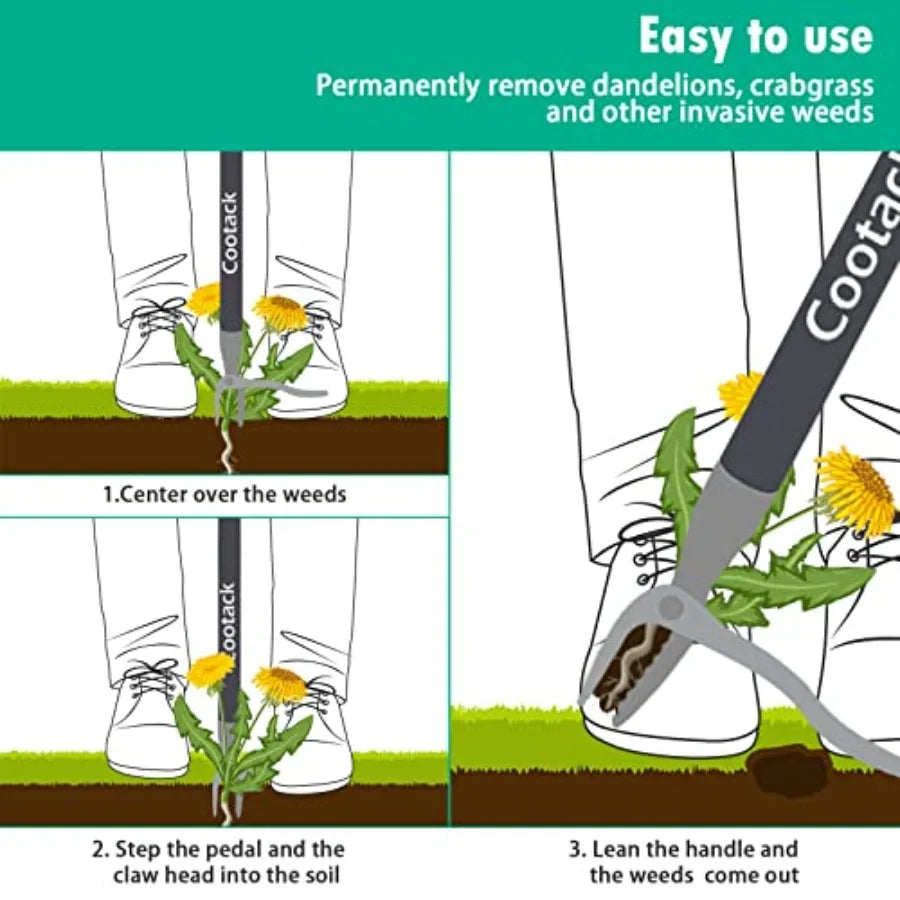 Stand Up Weed Puller With Long Handle For Back Saving Weeding In Beds Pathways And Between Plants Gardening Tool